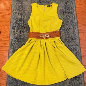 NWT Maude Lime Green Dress with Belt (Sz S)